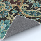 Brown Turquoise Paisley Floral Rug Gallery Image 4