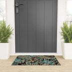 Brown Turquoise Paisley Floral Welcome Mat Gallery Image 3