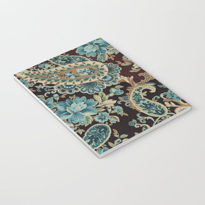 Brown Turquoise Paisley Floral Notebook Gallery Image 3