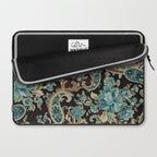 Brown Turquoise Paisley Floral Laptop Sleeve Gallery Image 2