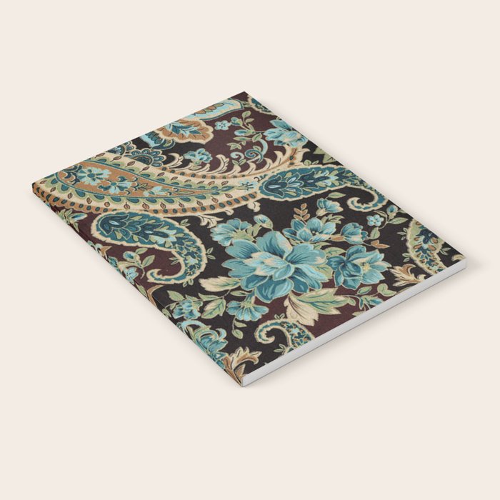 Brown Turquoise Paisley Floral Notebook Gallery Image 1