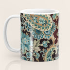 Brown Turquoise Paisley Floral Coffee Mug Gallery Image 3