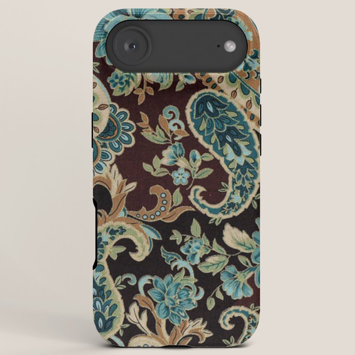 Brown Turquoise Paisley Floral iPhone Case Gallery Image 6