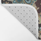 Brown Turquoise Paisley Floral Bath Mat Gallery Image 2