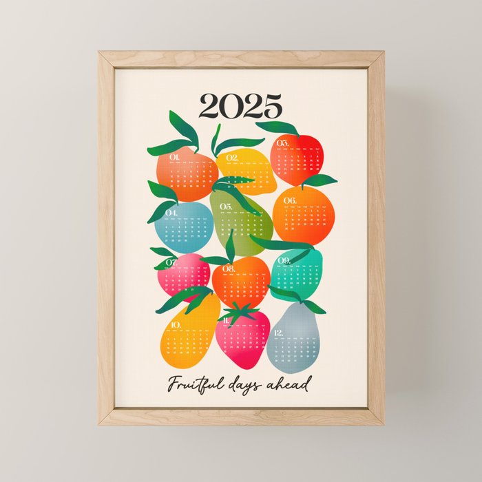 2025 BRIGHT FRUIT MARKET CALENDAR Mini Art Print Gallery Image 1