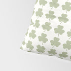 Clovers XXV Natural Green Botanical Pattern Pillow Sham Gallery Image 4
