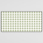 Clovers XXV Natural Green Botanical Pattern Desk Mat Gallery Image 3