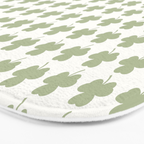 Clovers XXV Natural Green Botanical Pattern Bath Mat Gallery Image 3
