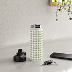 Clovers XXV Natural Green Botanical Pattern Water Bottle Gallery Image 4