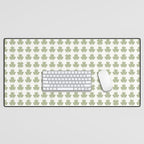 Clovers XXV Natural Green Botanical Pattern Desk Mat Gallery Image 1