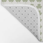 Clovers XXV Natural Green Botanical Pattern Bath Mat Gallery Image 2