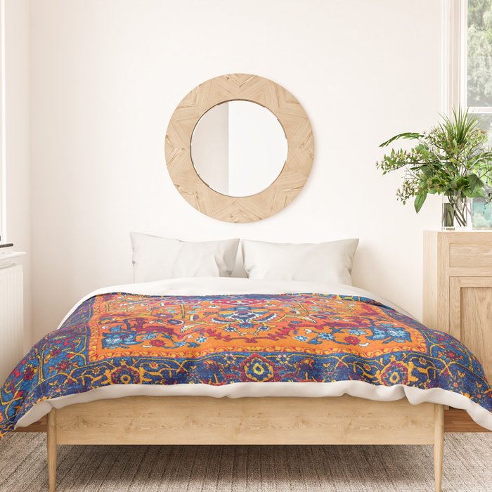 Saffron Elegance: Timeless Berber Atlas Moroccan Aesthetics Duvet Cover Gallery Image 3