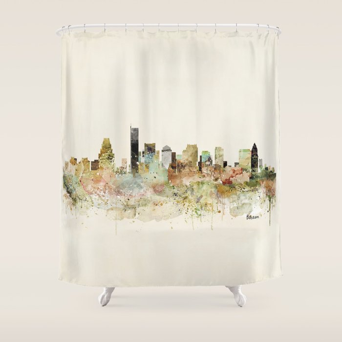 Boston Massachusetts skyline Shower Curtain Gallery Image 1