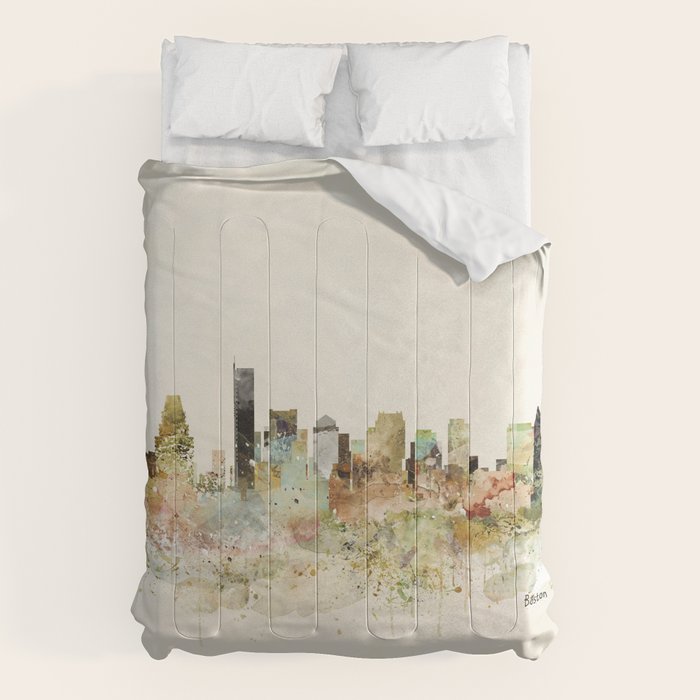 Boston Massachusetts skyline Comforter Gallery Image 6