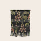 Vintage Botanical Springflowers And Herbs Midnight Garden Wall Hanging Gallery Image 1