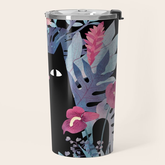 Popoki (Pastel Black Velvet) Travel Mug Gallery Image 2