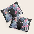 Popoki (Pastel Black Velvet) Pillow Sham Gallery Image 3