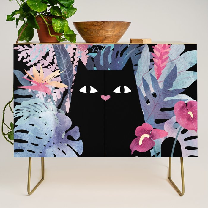 Popoki (Pastel Black Velvet) Credenza Gallery Image 1