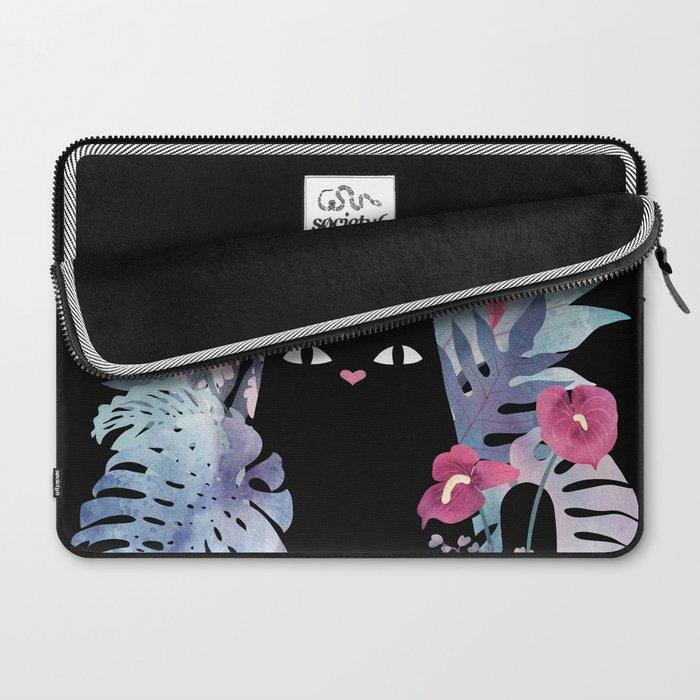 Popoki (Pastel Black Velvet) Laptop Sleeve Gallery Image 2