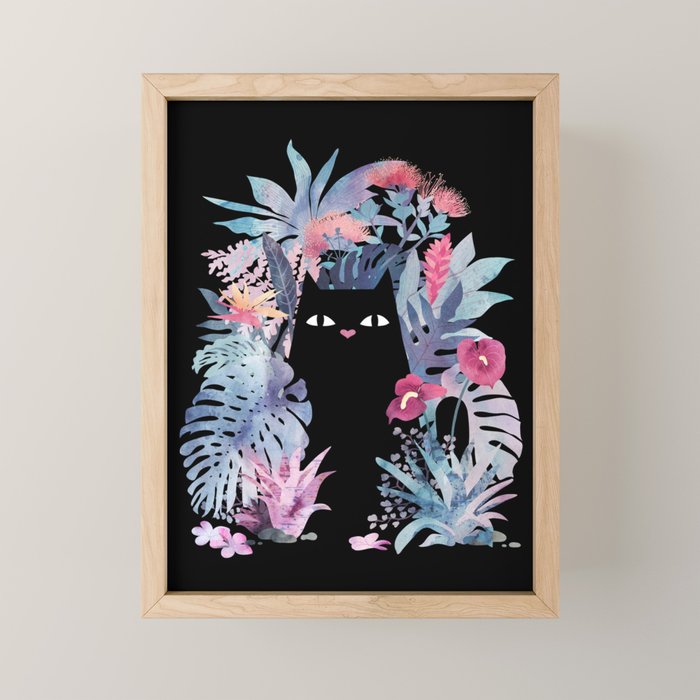Popoki (Pastel Black Velvet) Mini Art Print Gallery Image 1