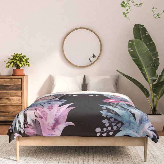Popoki (Pastel Black Velvet) Comforter Gallery Image 3