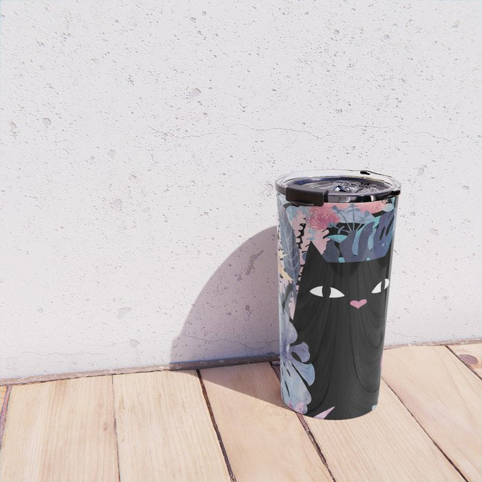 Popoki (Pastel Black Velvet) Travel Mug Gallery Image 4