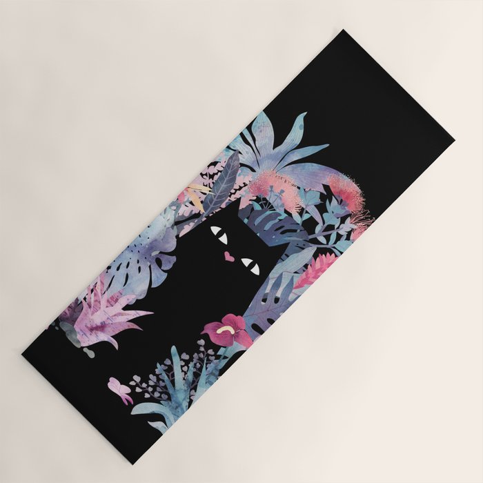 Popoki (Pastel Black Velvet) Yoga Mat Gallery Image 1