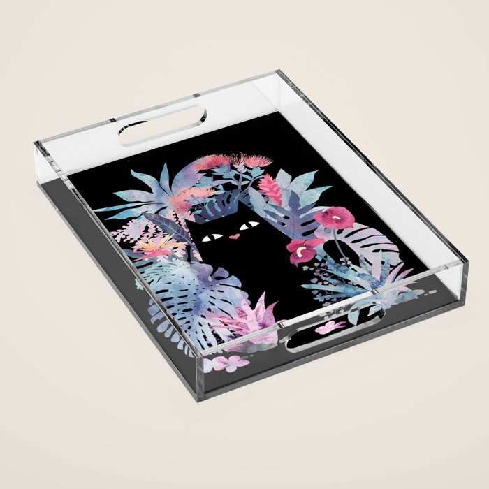 Popoki (Pastel Black Velvet) Acrylic Tray Gallery Image 1