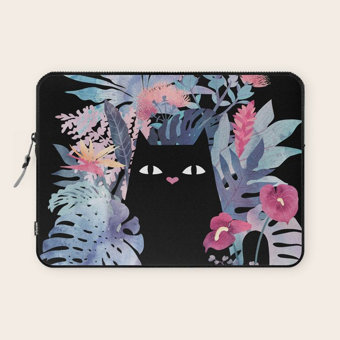 Popoki (Pastel Black Velvet) Laptop Sleeve Gallery Image 1