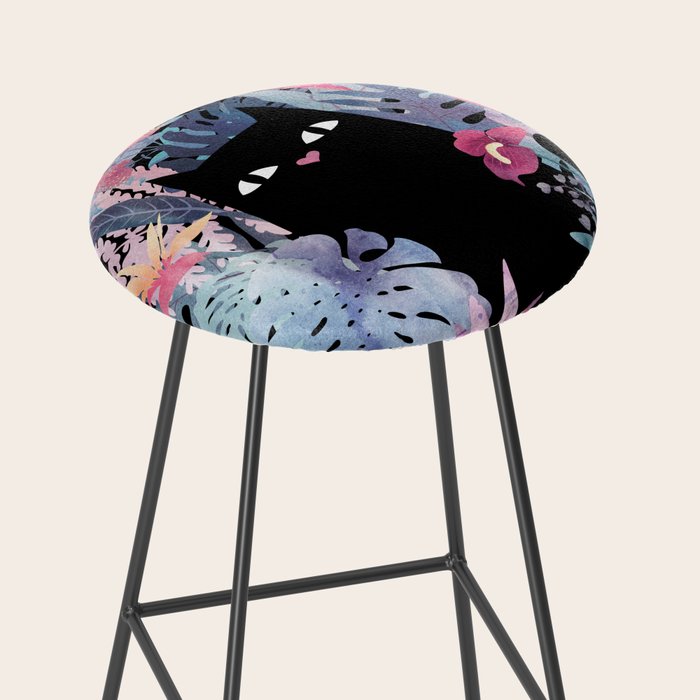 Popoki (Pastel Black Velvet) Stool Gallery Image 2