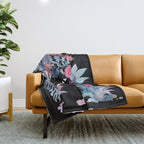 Popoki (Pastel Black Velvet) Throw Blanket Gallery Image 1