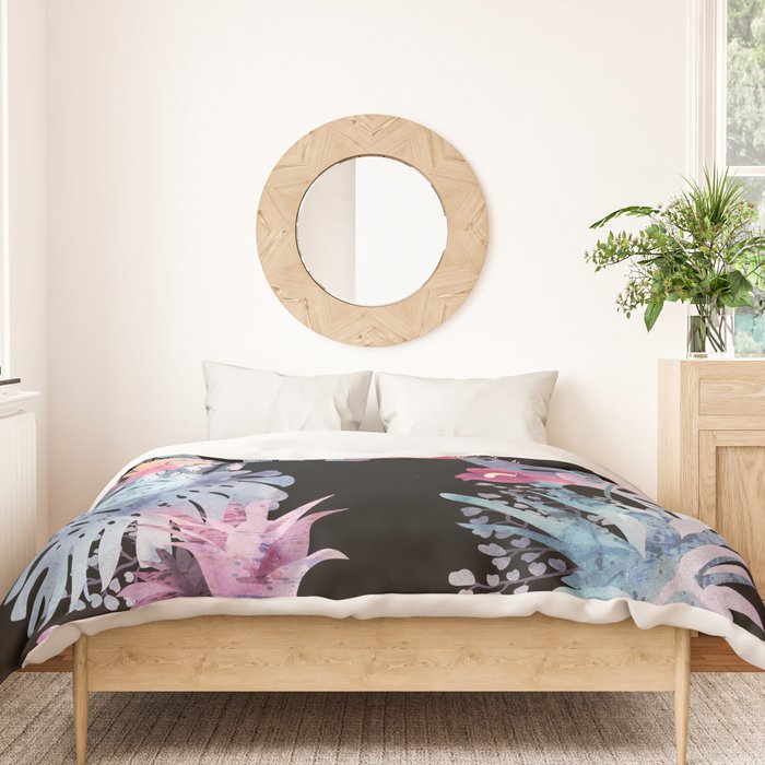 Popoki (Pastel Black Velvet) Duvet Cover Gallery Image 3