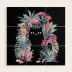 Popoki (Pastel Black Velvet) Wood Wall Art Gallery Image 1