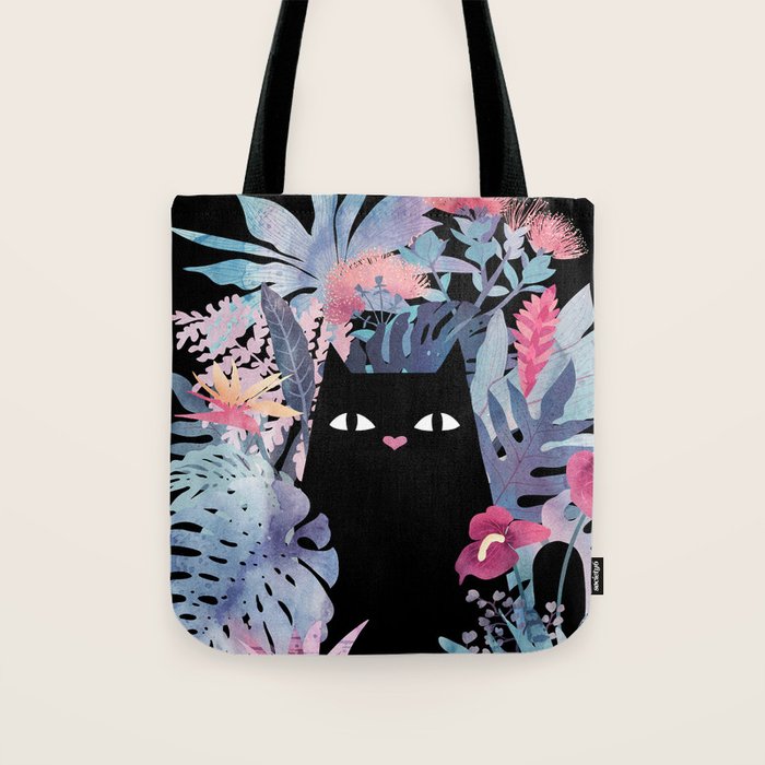 Popoki (Pastel Black Velvet) Tote Bag Gallery Image 1