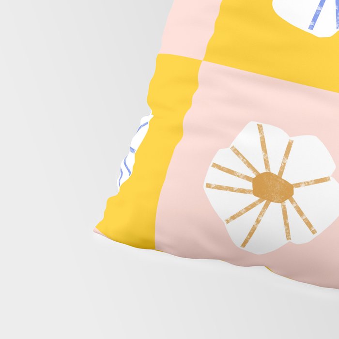 White Checkered Flowers Pillow Sham Gallery Image 4