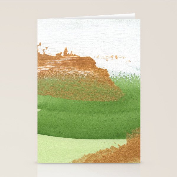 Mixed Media Green Gold White 2 Stationery Card Gallery Image 2