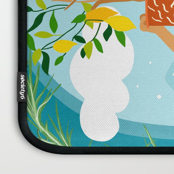 Bring The Jungle Home Illustration, Tropical Cheetah Wild Cat & Woman Painting Laptop Sleeve Gallery Image 3