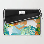 Bring The Jungle Home Illustration, Tropical Cheetah Wild Cat & Woman Painting Laptop Sleeve Gallery Image 2