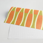 Retro Tiki Pin Stripes 336 Orange Gold and Beige Wrapping Paper Gallery Image 2