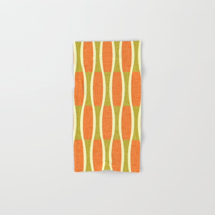Retro Tiki Pin Stripes 336 Orange Gold and Beige Bath Towel Gallery Image 1