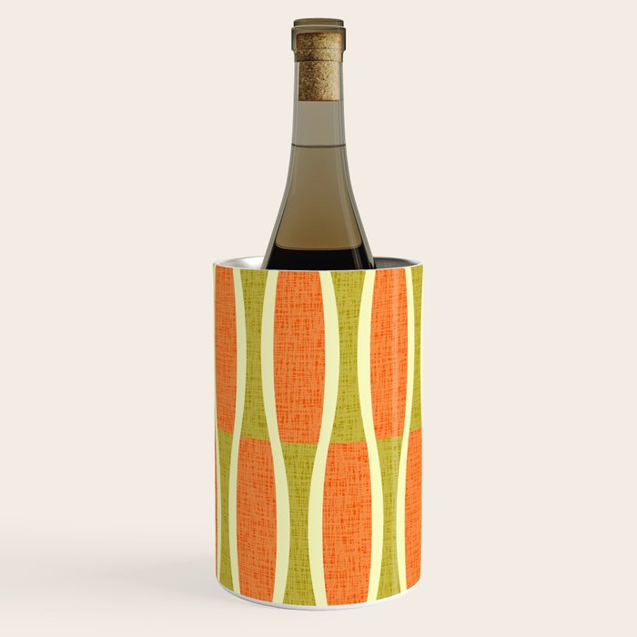 Retro Tiki Pin Stripes 336 Orange Gold and Beige Wine Chiller Gallery Image 3
