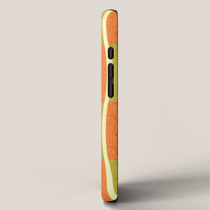 Retro Tiki Pin Stripes 336 Orange Gold and Beige iPhone Case Gallery Image 2