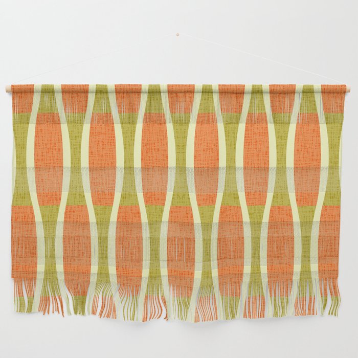 Retro Tiki Pin Stripes 336 Orange Gold and Beige Wall Hanging Gallery Image 1