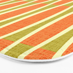 Retro Tiki Pin Stripes 336 Orange Gold and Beige Bath Mat Gallery Image 3