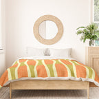 Retro Tiki Pin Stripes 336 Orange Gold and Beige Duvet Cover Gallery Image 3