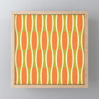Retro Tiki Pin Stripes 336 Orange Gold and Beige Mini Art Print Gallery Image 1