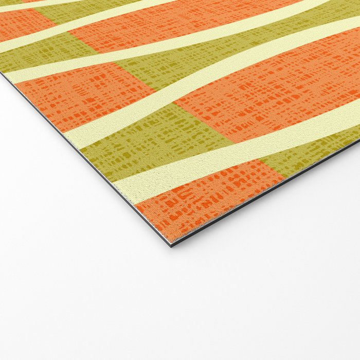 Retro Tiki Pin Stripes 336 Orange Gold and Beige Welcome Mat Gallery Image 2