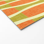 Retro Tiki Pin Stripes 336 Orange Gold and Beige Welcome Mat Gallery Image 2