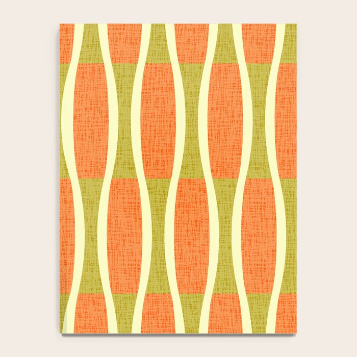 Retro Tiki Pin Stripes 336 Orange Gold and Beige Notebook Gallery Image 4