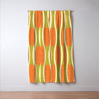 Retro Tiki Pin Stripes 336 Orange Gold and Beige Window Curtain Gallery Image 3